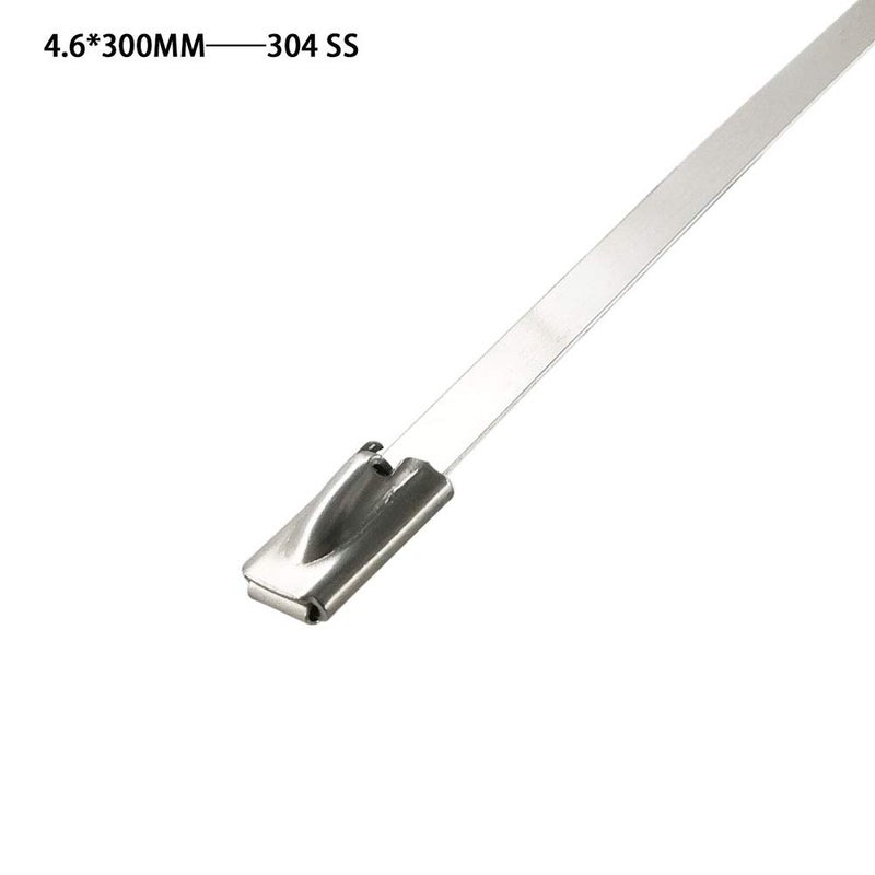 HS Metal Zip Ties Stainless Steel Cable Tie 11.8 Inch (100 Pack) Extra Heavy Duty Self-Locking Strap Ties 225 Lbs Perfect for Exhaust,Fence Outdoor,Automotive - Image 3